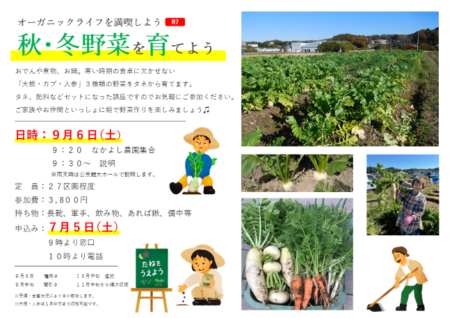 秋冬野菜を育てよう